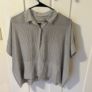Everlane boxy shirt in silk
